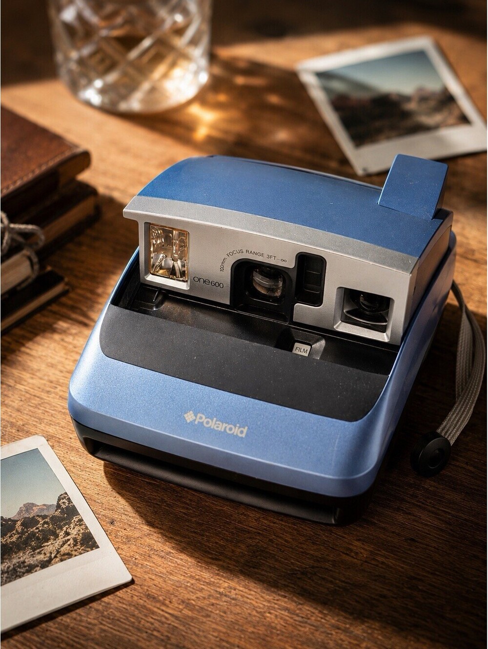 Vintage Polaroid One600 Classic Blue Instant Film Camera TESTED WORKS